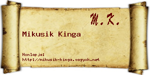 Mikusik Kinga névjegykártya
